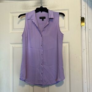 Banana Republic Sleeveless Button Down Purple Top Size Small
